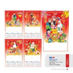 Lịch Treo Tường Nẹp Thiếc 2027 NB Mẫu NB260 (18 x 28 cm) Quà Tri Ân Khách Hàng VIP & Đối Tác in logo doanh nghiệp quà tặng Tết tại Quà Tặng Sự Kiện VIP