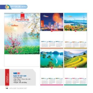 Lịch Treo Tường Nẹp Thiếc 2027 NB Mẫu NB261 (45 x 70cm) Quà Tri Ân Khách Hàng VIP & Đối Tác in logo doanh nghiệp quà tặng Tết tại Quà Tặng Sự Kiện VIP