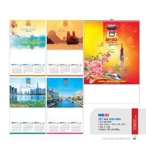 Lịch Treo Tường Nẹp Thiếc 2027 NB Mẫu NB262 (18 x 28 cm) Quà Tri Ân Khách Hàng VIP & Đối Tác in logo doanh nghiệp quà tặng Tết tại Quà Tặng Sự Kiện VIP