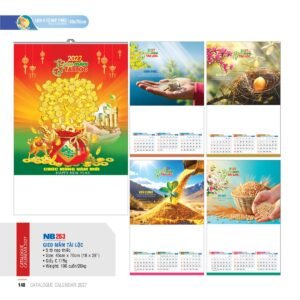 Lịch Treo Tường Nẹp Thiếc 2027 NB Mẫu NB263 (45 x 70 cm) Quà Tri Ân Khách Hàng VIP & Đối Tác in logo doanh nghiệp quà tặng Tết tại Quà Tặng Sự Kiện VIP