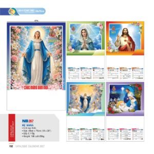 Lịch Treo Tường Nẹp Thiếc 2027 NB Mẫu NB267 (45 x 70cm) Quà Tri Ân Khách Hàng VIP & Đối Tác in logo doanh nghiệp quà tặng Tết tại Quà Tặng Sự Kiện VIP