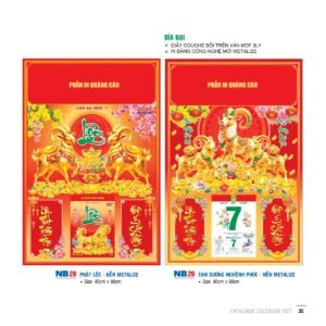 Lịch Bìa Treo 2027 NB Mẫu NB28 (29 x 41 cm) Quà Tri Ân Khách Hàng VIP & Đối Tác in logo doanh nghiệp quà tặng Tết tại Quà Tặng Sự Kiện VIP