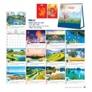 Lịch Bloc 2027 NB Mẫu NB303 (31 x 15 cm) Quà Tri Ân Khách Hàng VIP & Đối Tác in logo doanh nghiệp quà tặng Tết tại Quà Tặng Sự Kiện VIP