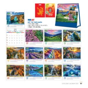 Lịch Bloc 2027 NB Mẫu NB307 (29 x 41 cm) Quà Tri Ân Khách Hàng VIP & Đối Tác in logo doanh nghiệp quà tặng Tết tại Quà Tặng Sự Kiện VIP