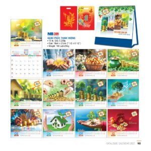 Lịch Bloc 2027 NB Mẫu NB309 (31 x 202 cm) Quà Tri Ân Khách Hàng VIP & Đối Tác in logo doanh nghiệp quà tặng Tết tại Quà Tặng Sự Kiện VIP