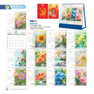 Lịch Bloc 2027 NB Mẫu NB317 (13  x  10 cm) Quà Tri Ân Khách Hàng VIP & Đối Tác in logo doanh nghiệp quà tặng Tết tại Quà Tặng Sự Kiện VIP