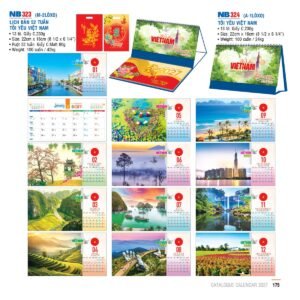 Lịch Để Bàn 2027 NB Mẫu NB324 (027  x  02 cm) Quà Tri Ân Khách Hàng VIP & Đối Tác in logo doanh nghiệp quà tặng Tết tại Quà Tặng Sự Kiện VIP