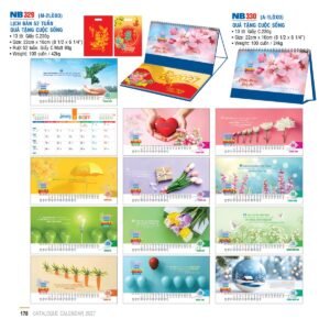 Lịch Để Bàn 2027 NB Mẫu NB329 (16 x 24 cm) Quà Tri Ân Khách Hàng VIP & Đối Tác in logo doanh nghiệp quà tặng Tết tại Quà Tặng Sự Kiện VIP