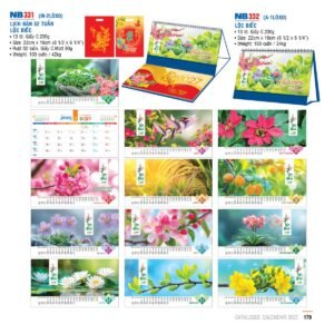 Lịch Để Bàn 2027 NB Mẫu NB331 (16 x 24 cm) Quà Tri Ân Khách Hàng VIP & Đối Tác in logo doanh nghiệp quà tặng Tết tại Quà Tặng Sự Kiện VIP