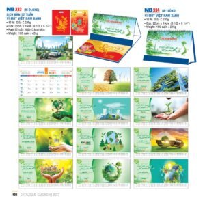 Lịch Để Bàn 2027 NB Mẫu NB334 (16 x 24 cm) Quà Tri Ân Khách Hàng VIP & Đối Tác in logo doanh nghiệp quà tặng Tết tại Quà Tặng Sự Kiện VIP