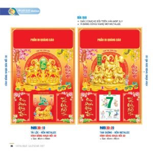 Lịch Bìa Treo 2027 NB Mẫu NB3D1D (40 x 60cm) Quà Tri Ân Khách Hàng VIP & Đối Tác in logo doanh nghiệp quà tặng Tết tại Quà Tặng Sự Kiện VIP