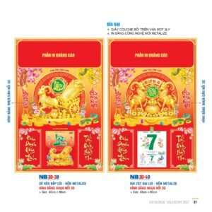Lịch Bìa Treo 2027 NB Mẫu NB3D4D (29 x 41 cm) Quà Tri Ân Khách Hàng VIP & Đối Tác in logo doanh nghiệp quà tặng Tết tại Quà Tặng Sự Kiện VIP