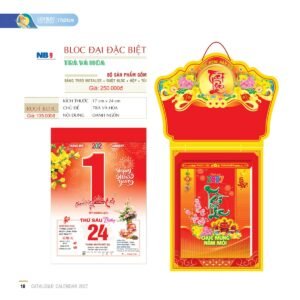 Lịch Bloc Đại Đặc Biệt 2027 NB Mẫu NB9 (17 x 24cm) Quà Tri Ân Khách Hàng VIP & Đối Tác in logo doanh nghiệp quà tặng Tết tại Quà Tặng Sự Kiện VIP