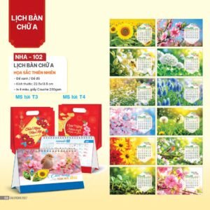 Lịch Bàn Chữ A 2027 NHA Mẫu NHA102 (17 x 19 cm) Quà Tri Ân Khách Hàng VIP & Đối Tác in logo doanh nghiệp quà tặng Tết tại Quà Tặng Sự Kiện VIP
