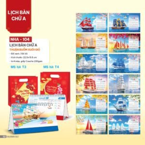 Lịch Bàn Chữ A 2027 NHA Mẫu NHA104 - Thuận Buồm Xuôi Gió (17 x 19 cm) Quà Tri Ân Khách Hàng VIP & Đối Tác in logo doanh nghiệp quà tặng Tết tại Quà Tặng Sự Kiện VIP
