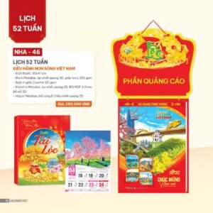 Lịch 52 Tuần 2027 NHA Mẫu NHA46 (30 x 41cm) Quà Tri Ân Khách Hàng VIP & Đối Tác in logo doanh nghiệp quà tặng Tết tại Quà Tặng Sự Kiện VIP