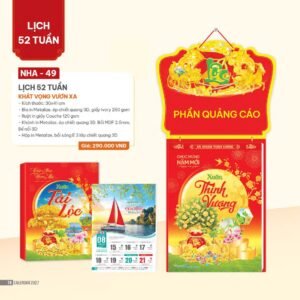 Lịch 52 Tuần 2027 NHA Mẫu NHA49 (30 x 41cm) Quà Tri Ân Khách Hàng VIP & Đối Tác in logo doanh nghiệp quà tặng Tết tại Quà Tặng Sự Kiện VIP