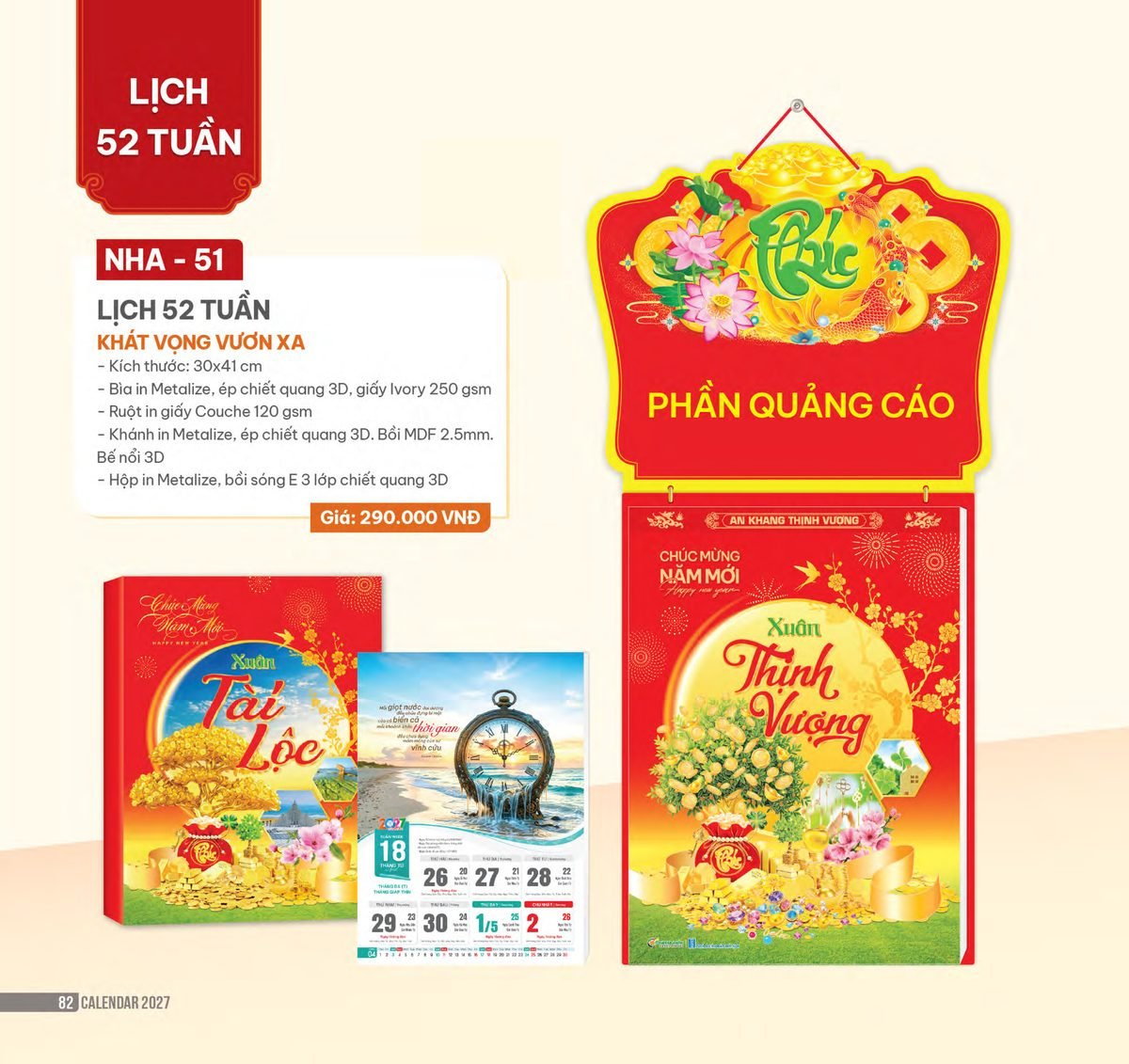 Lịch 52 Tuần 2027 NHA Mẫu NHA51 (30 x 41cm) Quà Tri Ân Khách Hàng VIP & Đối Tác Lịch 52 Tuần 2027 NHA Mẫu NHA51 (30 x 41cm) Quà Tri Ân Khách Hàng VIP & Đối Tác in logo doanh nghiệp quà tặng Tết tại Quà Tặng Sự Kiện VIP
