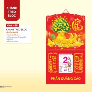 Lịch Bloc 2027 NHA Mẫu NHA58 (37 x 68cm) Quà Tri Ân Khách Hàng VIP & Đối Tác in logo doanh nghiệp quà tặng Tết tại Quà Tặng Sự Kiện VIP
