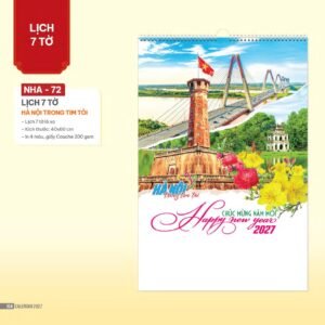 Lịch Treo Tường Lò Xo 2027 NHA Mẫu NHA72 (40 x 60cm) Quà Tri Ân Khách Hàng VIP & Đối Tác in logo doanh nghiệp quà tặng Tết tại Quà Tặng Sự Kiện VIP