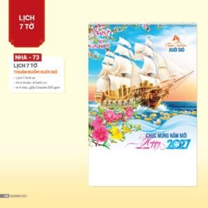 Lịch Treo Tường Lò Xo 2027 NHA Mẫu NHA73 - Thuận Buồm Xuôi Gió (40 x 60cm) Quà Tri Ân Khách Hàng VIP & Đối Tác in logo doanh nghiệp quà tặng Tết tại Quà Tặng Sự Kiện VIP