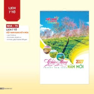 Lịch Treo Tường Lò Xo 2027 NHA Mẫu NHA75 - Việt Nam Rạng Rỡ 4 Mùa (40 x 60cm) Quà Tri Ân Khách Hàng VIP & Đối Tác in logo doanh nghiệp quà tặng Tết tại Quà Tặng Sự Kiện VIP