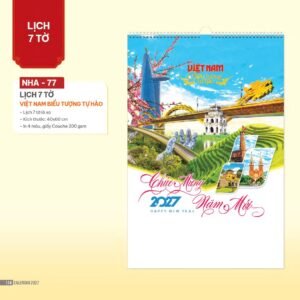 Lịch Treo Tường Lò Xo 2027 NHA Mẫu NHA77 (40 x 60cm) Quà Tri Ân Khách Hàng VIP & Đối Tác in logo doanh nghiệp quà tặng Tết tại Quà Tặng Sự Kiện VIP