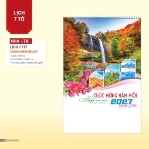 Lịch Treo Tường Lò Xo 2027 NHA Mẫu NHA78 (40 x 60cm) Quà Tri Ân Khách Hàng VIP & Đối Tác in logo doanh nghiệp quà tặng Tết tại Quà Tặng Sự Kiện VIP