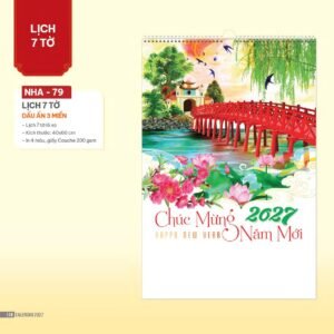 Lịch Treo Tường Lò Xo 2027 NHA Mẫu NHA79 (40 x 60cm) Quà Tri Ân Khách Hàng VIP & Đối Tác in logo doanh nghiệp quà tặng Tết tại Quà Tặng Sự Kiện VIP