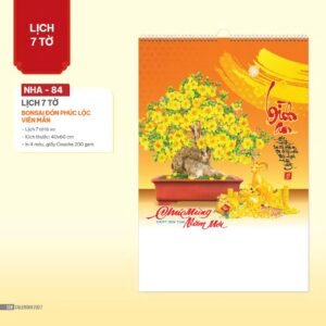 Lịch Treo Tường Lò Xo 2027 NHA Mẫu NHA84 (40 x 60cm) Quà Tri Ân Khách Hàng VIP & Đối Tác in logo doanh nghiệp quà tặng Tết tại Quà Tặng Sự Kiện VIP