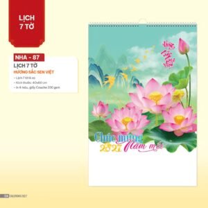 Lịch Treo Tường Lò Xo 2027 NHA Mẫu NHA87 (40 x 60cm) Quà Tri Ân Khách Hàng VIP & Đối Tác in logo doanh nghiệp quà tặng Tết tại Quà Tặng Sự Kiện VIP