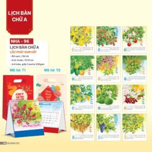Lịch Bàn Chữ A 2027 NHA Mẫu NHA96 (17 x 19cm) Quà Tri Ân Khách Hàng VIP & Đối Tác in logo doanh nghiệp quà tặng Tết tại Quà Tặng Sự Kiện VIP