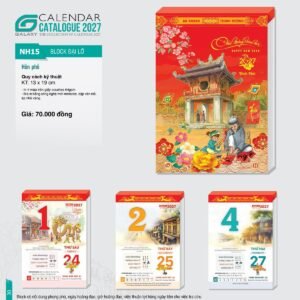 Lịch Bìa Treo 2027 NH Mẫu NH15 (13 x 19cm) Quà Tri Ân Khách Hàng VIP & Đối Tác in logo doanh nghiệp quà tặng Tết tại Quà Tặng Sự Kiện VIP