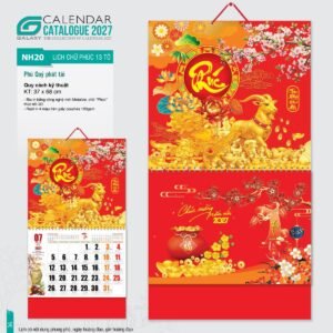 Lịch Bìa Treo 2027 NH Mẫu NH2021 (37 x 68cm) Quà Tri Ân Khách Hàng VIP & Đối Tác in logo doanh nghiệp quà tặng Tết tại Quà Tặng Sự Kiện VIP