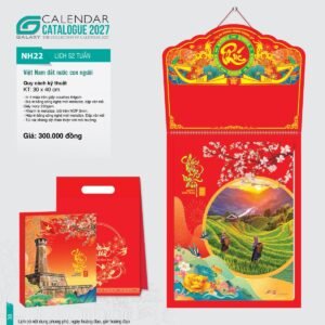 Lịch 52 Tuần 2027 NH Mẫu NH22 (30 x 40cm) Quà Tri Ân Khách Hàng VIP & Đối Tác in logo doanh nghiệp quà tặng Tết tại Quà Tặng Sự Kiện VIP
