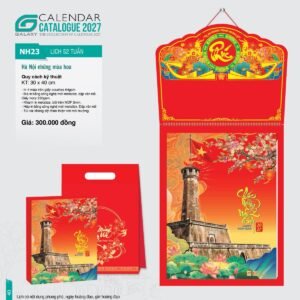 Lịch 52 Tuần 2027 NH Mẫu NH23 (30 x 40cm) Quà Tri Ân Khách Hàng VIP & Đối Tác in logo doanh nghiệp quà tặng Tết tại Quà Tặng Sự Kiện VIP