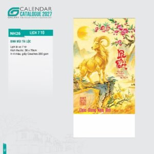 Lịch Treo Tường Lò Xo 7 Tờ 2027 NH Mẫu NH26 (36 x 70cm) Quà Tri Ân Khách Hàng VIP & Đối Tác in logo doanh nghiệp quà tặng Tết tại Quà Tặng Sự Kiện VIP