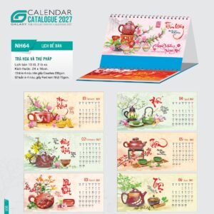 Lịch Để Bàn 2027 NH Mẫu NH6465 (24 x 16cm) Quà Tri Ân Khách Hàng VIP & Đối Tác in logo doanh nghiệp quà tặng Tết tại Quà Tặng Sự Kiện VIP