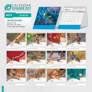 Lịch Để Bàn 2027 NH Mẫu NH74 (18 x 20cm) Quà Tri Ân Khách Hàng VIP & Đối Tác in logo doanh nghiệp quà tặng Tết tại Quà Tặng Sự Kiện VIP