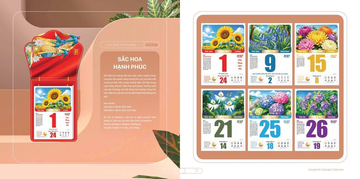 Lịch Bloc Cao Cấp SH 2027 SH44 Quà Tri Ân Khách Hàng VIP & Đối Tác