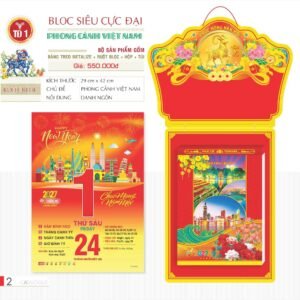 Lịch Bloc Siêu Cực Đại 2027 TD Mẫu TD1 (38 x 53 cm) Quà Tri Ân Khách Hàng VIP & Đối Tác in logo doanh nghiệp quà tặng Tết tại Quà Tặng Sự Kiện VIP