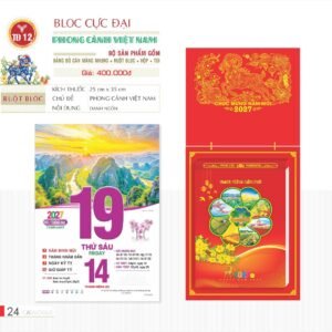 Lịch Bloc Cực Đại 2027 TD Mẫu TD12 (29 x 41 cm) Quà Tri Ân Khách Hàng VIP & Đối Tác in logo doanh nghiệp quà tặng Tết tại Quà Tặng Sự Kiện VIP