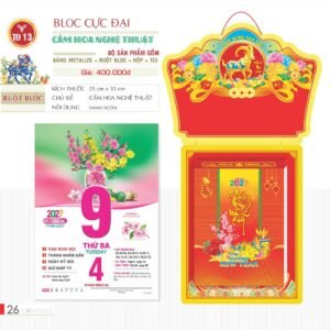 Lịch Bloc Cực Đại 2027 TD Mẫu TD13 (29 x 41 cm) Quà Tri Ân Khách Hàng VIP & Đối Tác in logo doanh nghiệp quà tặng Tết tại Quà Tặng Sự Kiện VIP