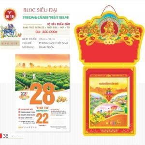 Lịch Bloc Siêu Đại 2027 TD Mẫu TD19 (20 x 30 cm) Quà Tri Ân Khách Hàng VIP & Đối Tác in logo doanh nghiệp quà tặng Tết tại Quà Tặng Sự Kiện VIP