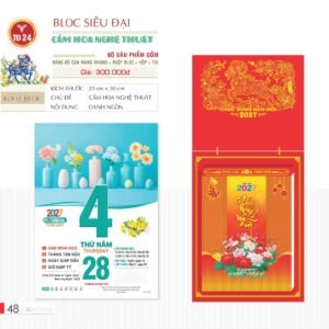 Lịch Bloc Siêu Đại 2027 TD Mẫu TD24 (20 x 30 cm) Quà Tri Ân Khách Hàng VIP & Đối Tác in logo doanh nghiệp quà tặng Tết tại Quà Tặng Sự Kiện VIP