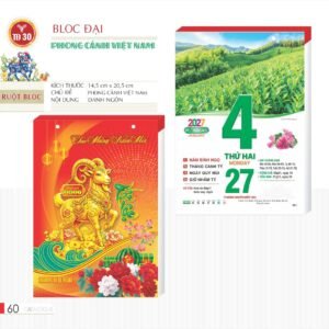 Lịch Bloc 2027 TD Mẫu TD30 (29 x 41 cm) Quà Tri Ân Khách Hàng VIP & Đối Tác in logo doanh nghiệp quà tặng Tết tại Quà Tặng Sự Kiện VIP