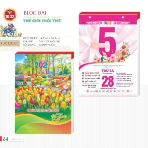 Lịch Bloc 2027 TD Mẫu TD32 (29 x 41 cm) Quà Tri Ân Khách Hàng VIP & Đối Tác in logo doanh nghiệp quà tặng Tết tại Quà Tặng Sự Kiện VIP