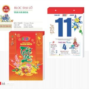 Lịch Bloc 2027 TD Mẫu TD33 (29 x 41 cm) Quà Tri Ân Khách Hàng VIP & Đối Tác in logo doanh nghiệp quà tặng Tết tại Quà Tặng Sự Kiện VIP