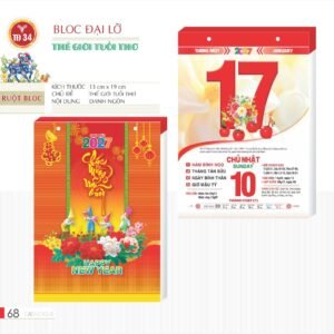 Lịch Bloc 2027 TD Mẫu TD34 (29 x 41 cm) Quà Tri Ân Khách Hàng VIP & Đối Tác in logo doanh nghiệp quà tặng Tết tại Quà Tặng Sự Kiện VIP
