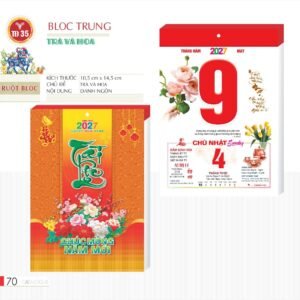 Lịch Bloc 2027 TD Mẫu TD35 (29 x 41 cm) Quà Tri Ân Khách Hàng VIP & Đối Tác in logo doanh nghiệp quà tặng Tết tại Quà Tặng Sự Kiện VIP